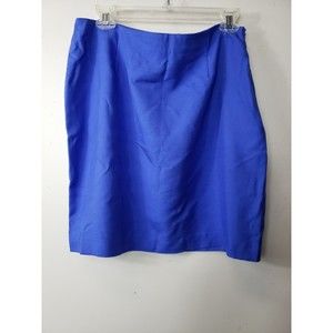 Jones & Co  Women's Blue Silk Skirt Size 14 20in length unlined